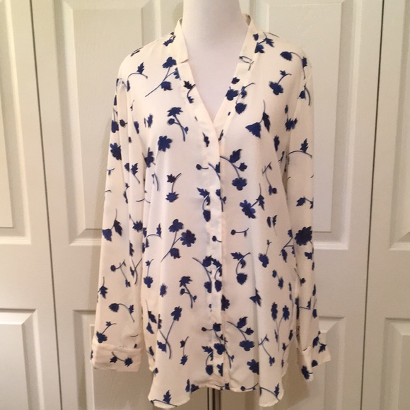 Banana Republic floral print blouse size M - Picture 1 of 6